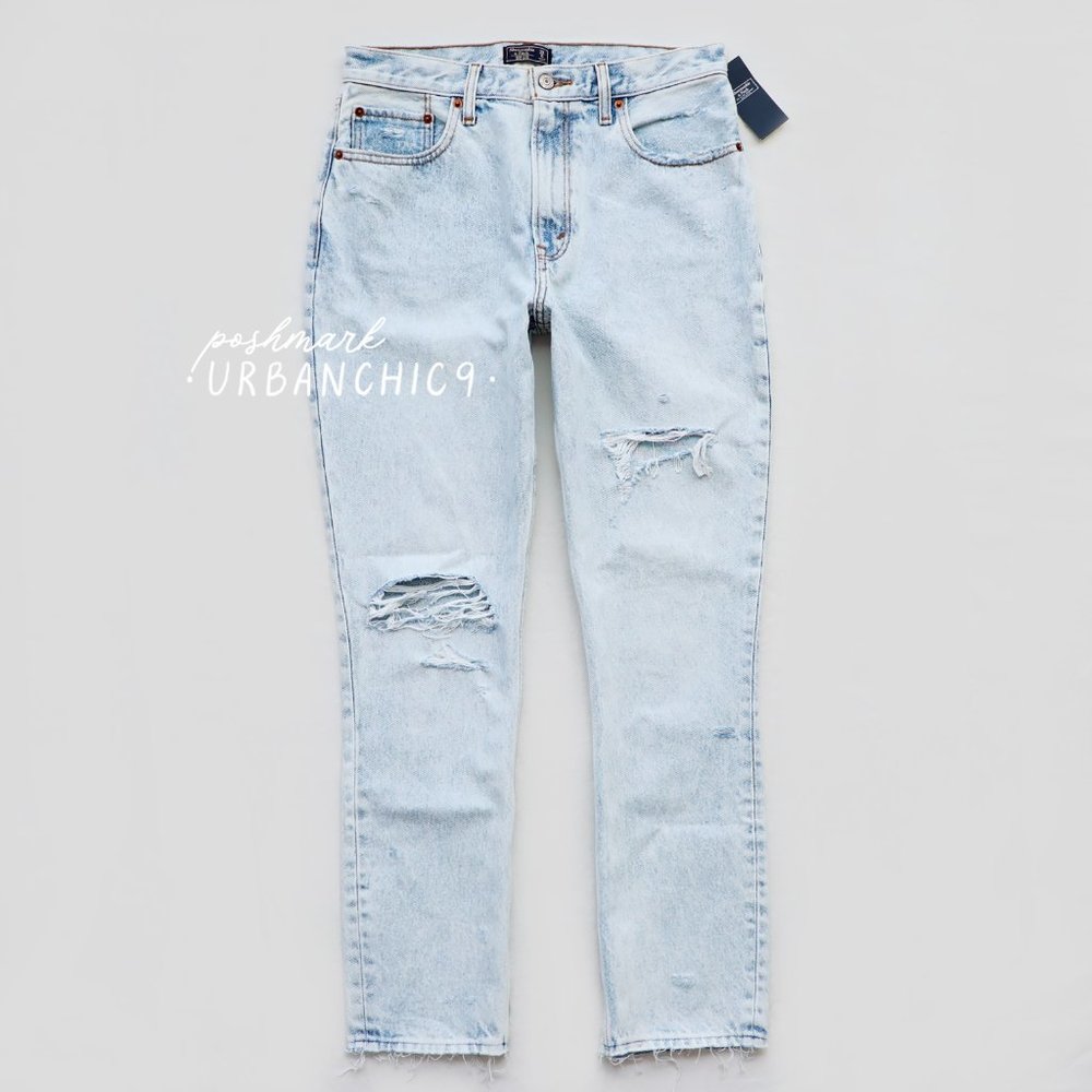 SOLD ABERCROMBIE High Rise Mom Jean Acid 28L - Picture 6 of 16